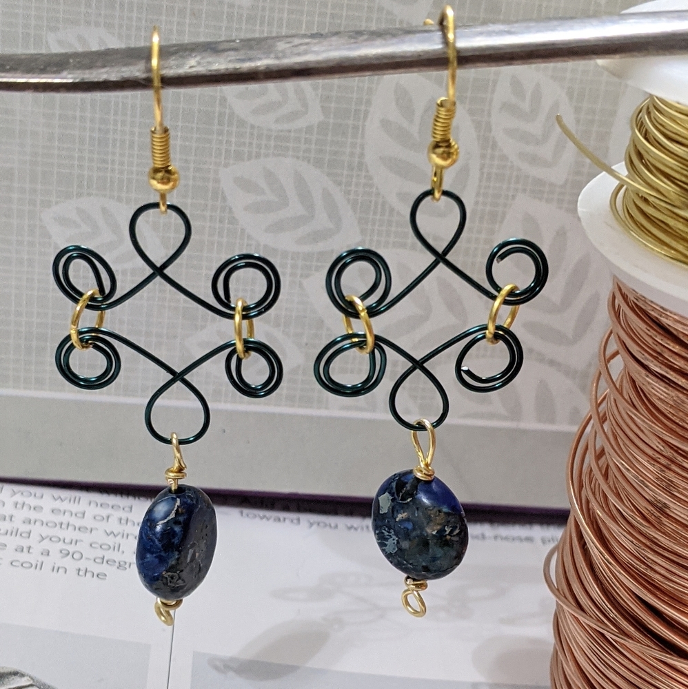 Copper Wire Coil Earrings
